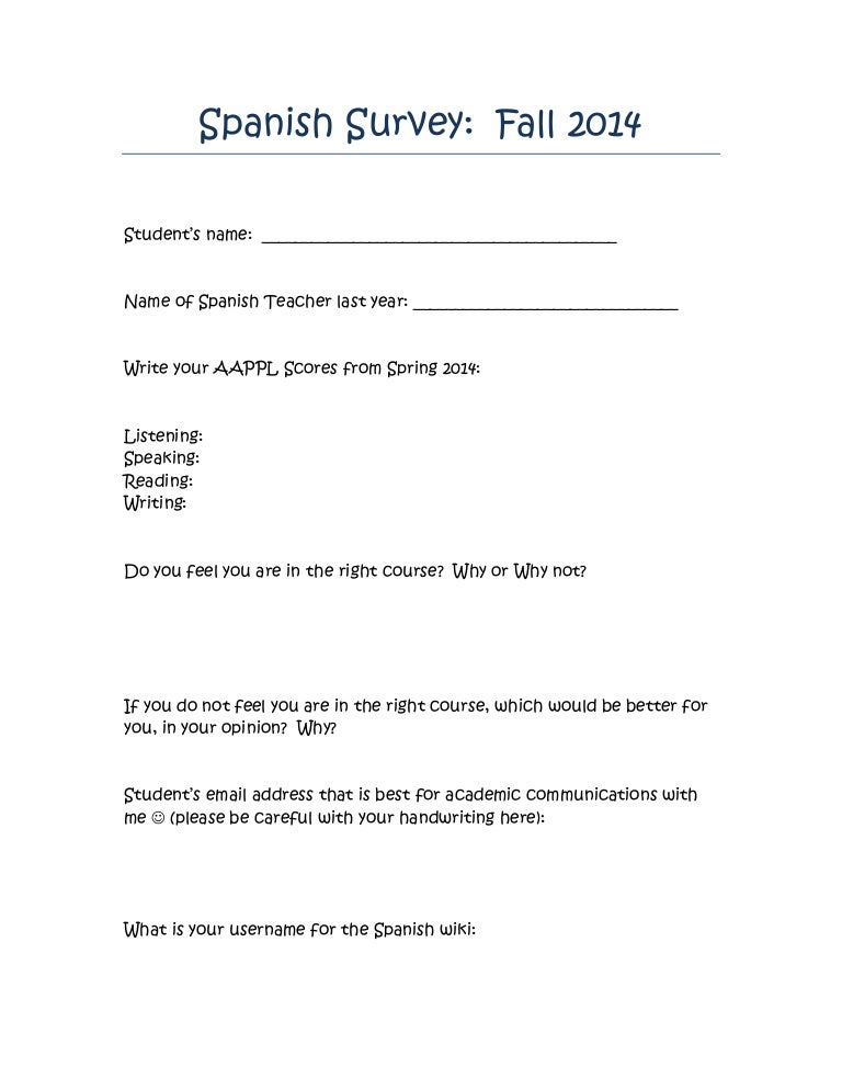 pic Survey In Spanish stu tech survey fall 2014
