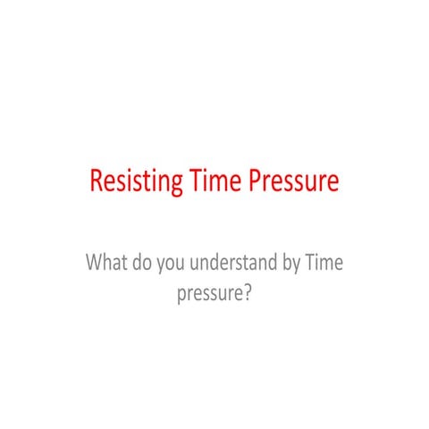 Stuttering resisting time pressure 