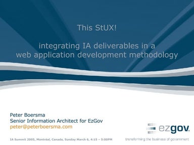 StUX - IA Summit 2005 - Peter Boersma