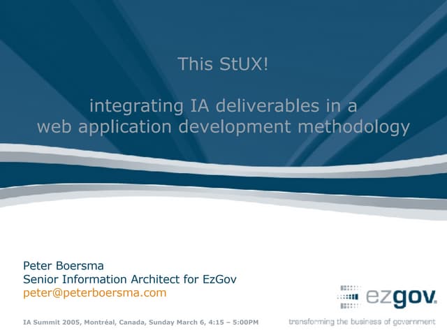StUX - IA Summit 2005 - Peter Boersma