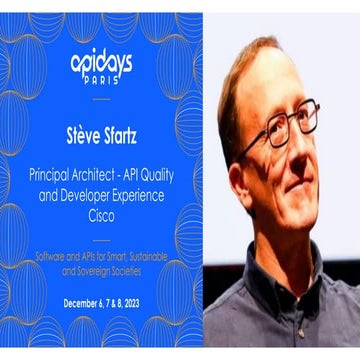 Apidays Paris 2023 - Why API Contracts Matter, Stève Sfartz, Cisco