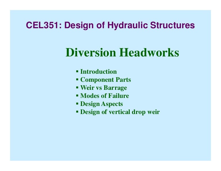 Design of Hydraulic Structures