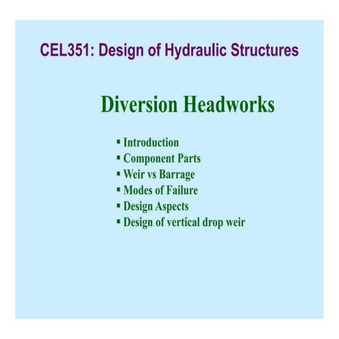 Design of Hydraulic Structures