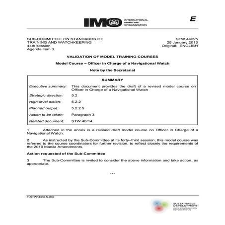 draft IMC 7.03 officer in charge a navigational watch