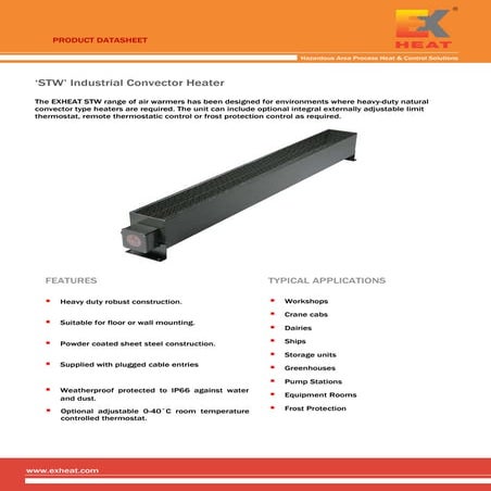 STW Air Warmer - Exheat Flameproof Fan Heaters - Hazardous Area Industrial Ai...
