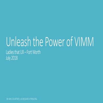 UX and VIMM @ LTUX (jul18) | PPTX