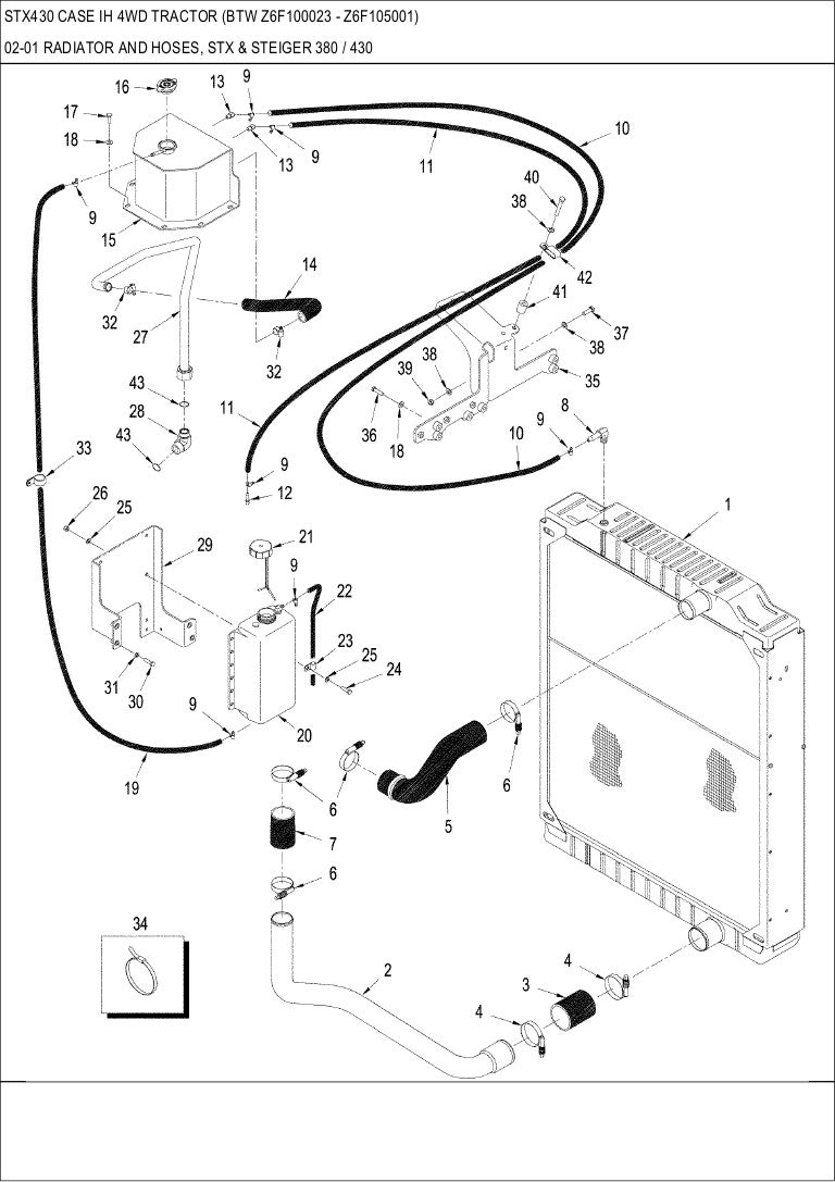 Stx 430 CASE IH 4WD Tractor parts catalog
