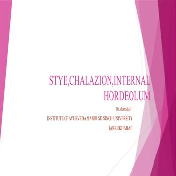 Stye, CHALAZION, Internal hordeolum.pptx
