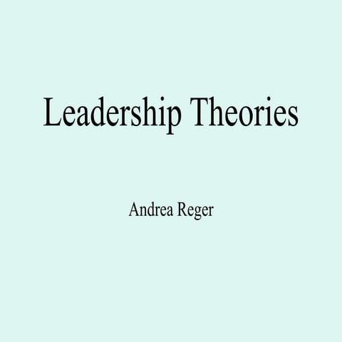 Leadership theory in healthcare settings