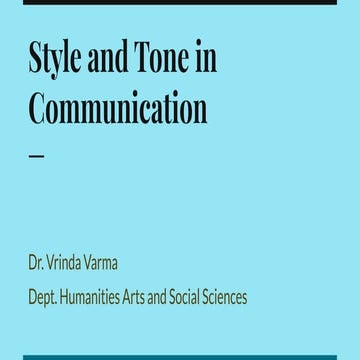 Style and Tone in Communication professional