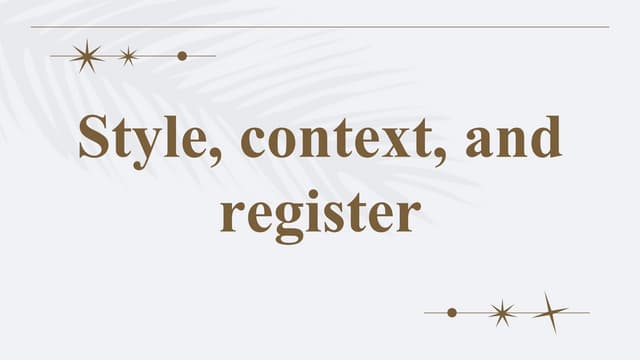 Language Register | PPTX