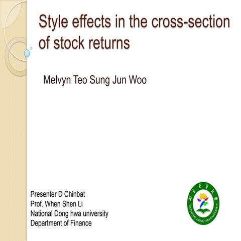 Style effects in the cross section of stock returns