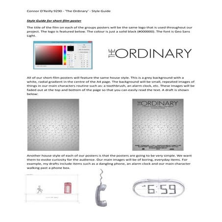 Style Guide for Posters 'The Ordinary' | DOCX