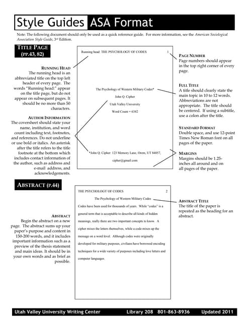 ASA Format by Purdue Owl | PDF