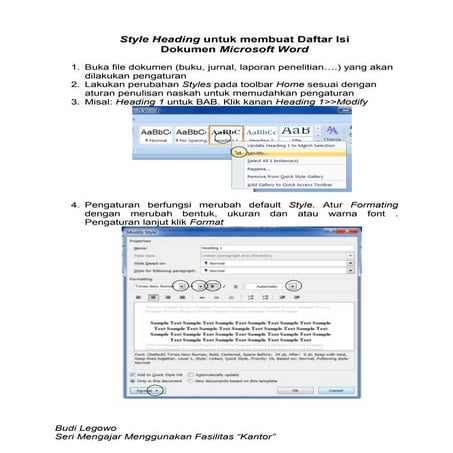 Membuat daftar isi secara otomatis | PDF