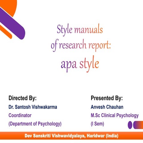 Style manuals of APA