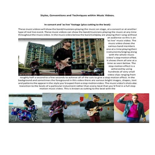 Styles, Conventions and Techniques