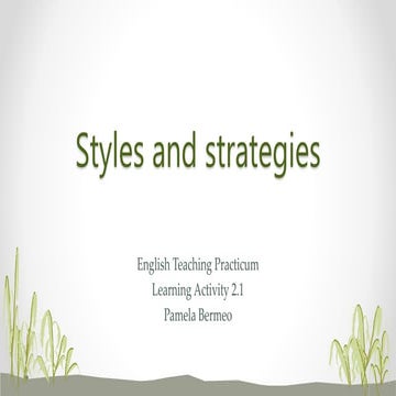 Styles and strategies