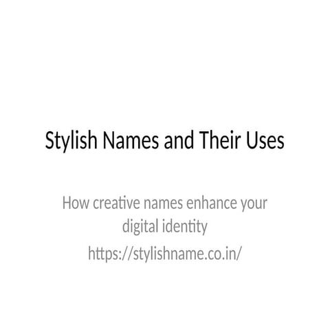 make your profile cool with stylish name | PPTX