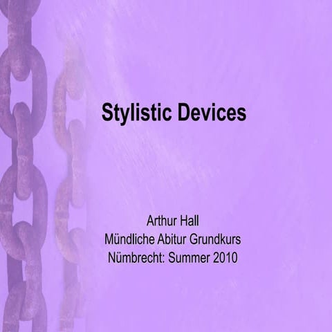 Stylistic devices
