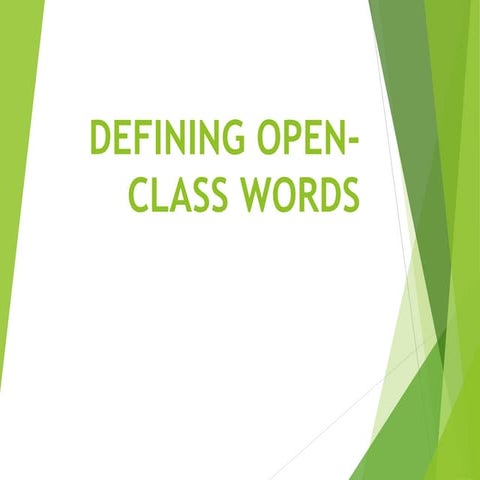 Defining Open-Class Words
