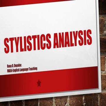 Stylistics Analysis