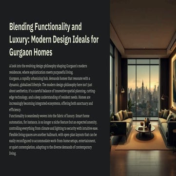 Blending Functionality and Luxury: Modern Design Ideals for Gurgaon ...
