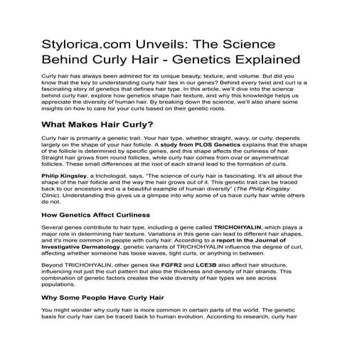 Stylorica.com Unveils - The Science Behind Curly Hair - Genetics Explained.pdf