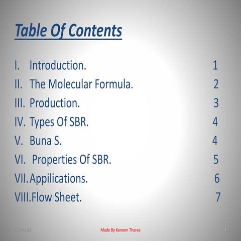 Styrene butadiene rubber