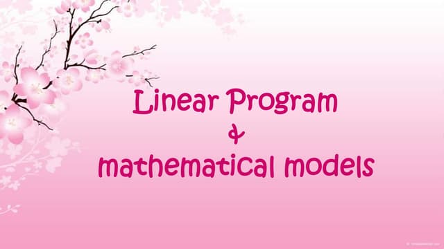 linear programming | PPT