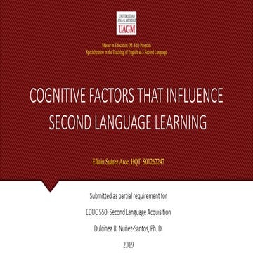 Suarez educ550 cognitive factors