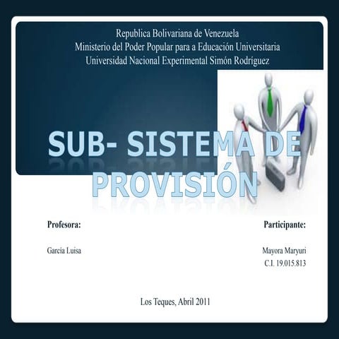 Subsistema de provisión | PPTX