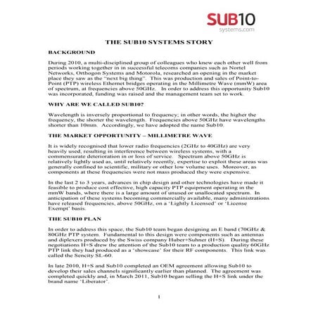 Sub10 company introduction | PDF