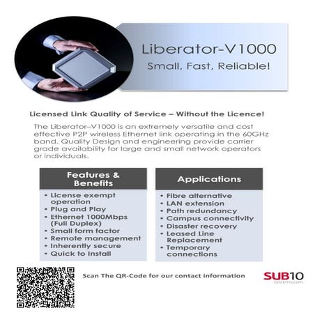 Sub10 liberator v1000 data sheet
