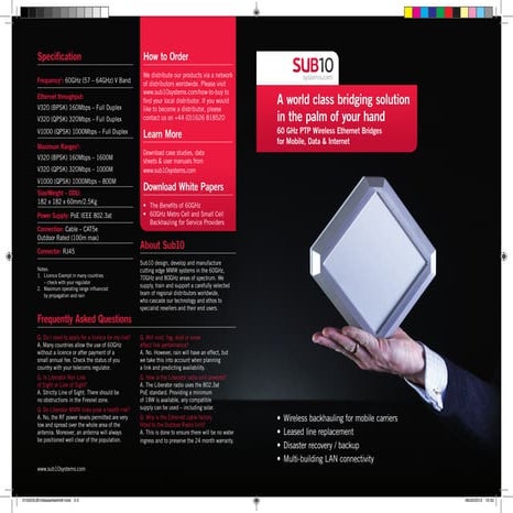 Sub10 product leaflet