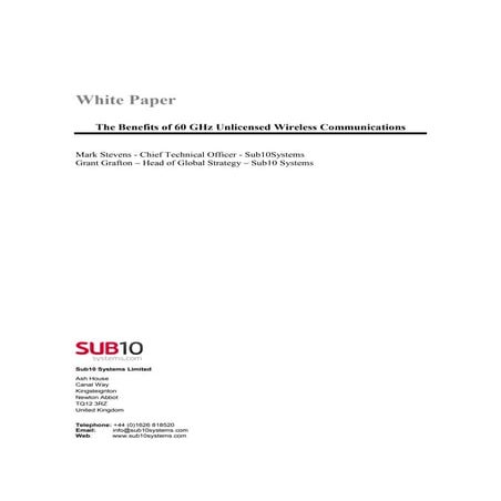 Sub10 white paper benefits of 60 g hz