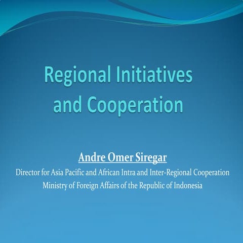Regional Initiatives And Cooperation Pdf
