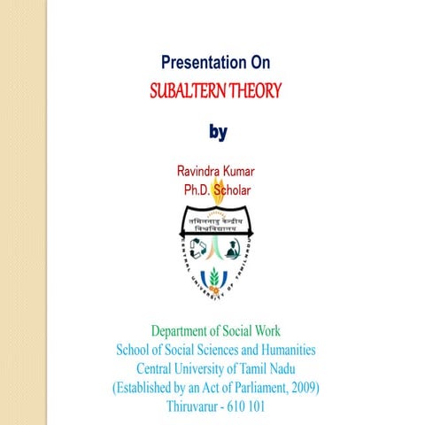 Subaltern theory