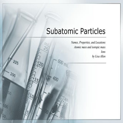 Subatomic Particles