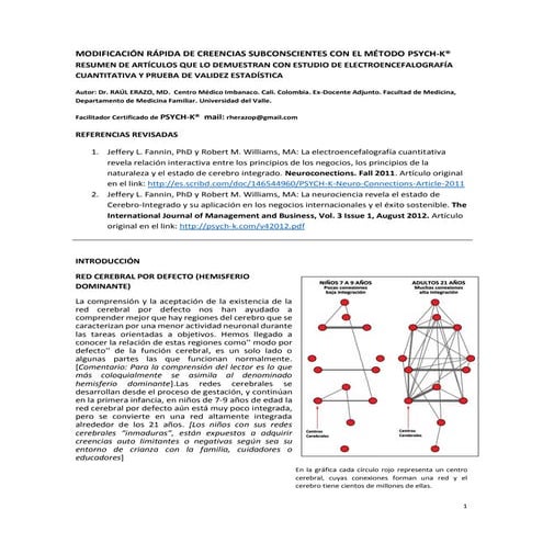 SUBCONSCIENTE: modificación rápida de creencias limitantes