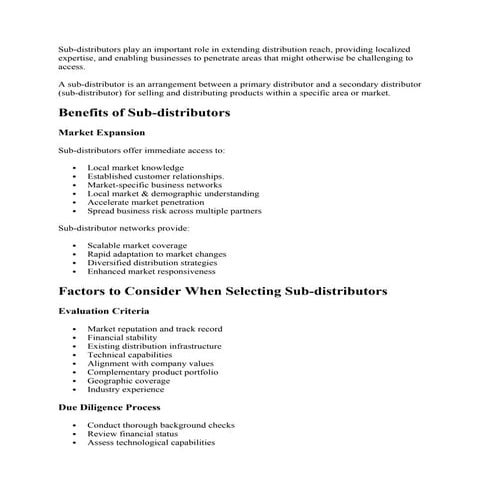 comprehensive approach to managing sub-distributor relationships: Key Aspects of Sub-Distributor Relationship Management