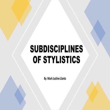 Subdisciplines of stylistics