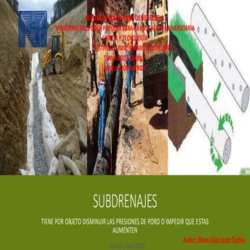 Tipos de subdrenaje o drenajes sub | PPTX