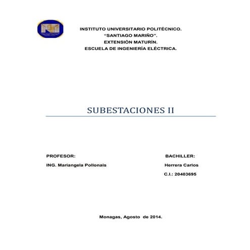 Subestasiones ii. tecnologia
