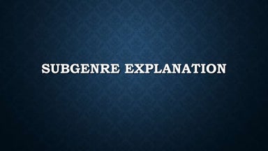 Subgenre explanation