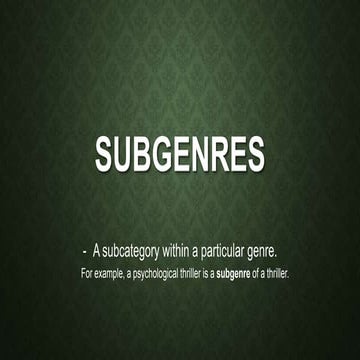 Subgenres of Thriller
