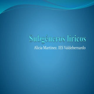 Subgéneros líricos