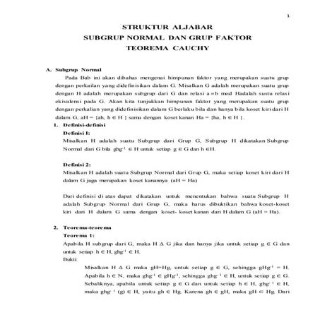 Sub grup normal dan grup fakto