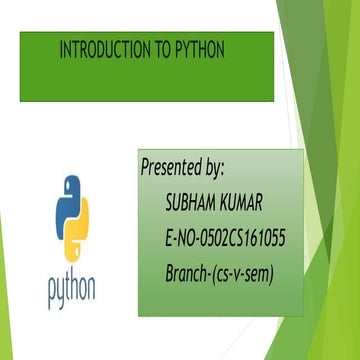 POWER OF PYTHON PROGRAMMING LANGUAGE | PPT