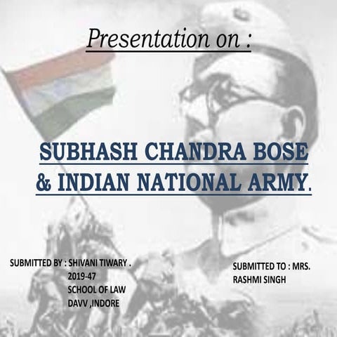 Subhash Chandra Bose &Indian National Army.